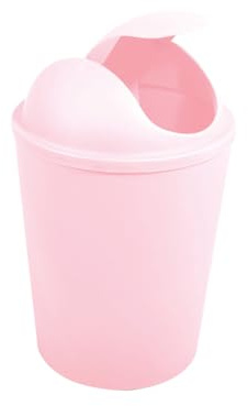 MSV Abfalleimer AKO 5,5 l mit Schwingdeckel pastellrosa, Polypropylen, Babyrosa, Pink