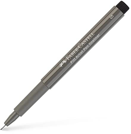 FABER-CASTELL 167073 - Tuschestift Pitt Artist Pen, Fineliner, Linienbreite S, 0.3 mm, Farbe 273, warmgrau IV, 1 Stück