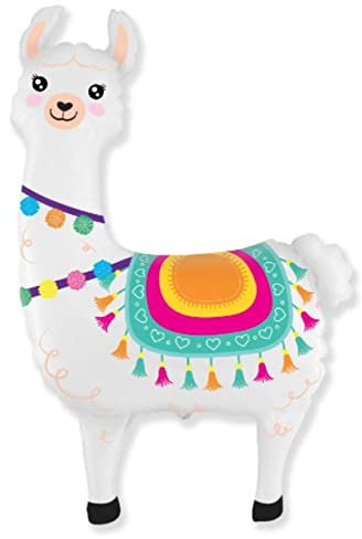 Ballonheld Folienballon Lama Supershape ca. 90cm heliumgeeignet lange Schwebezeit Kinderballons