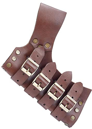 GORGECRAFT Leather Sword Frog Coconut Brown Retro Medieval Adjustable Faux Leather Sword Holster Belt Universal Sword Holder for Halloween Christmas Party Knight Warrior Cosplay Costume Accessories