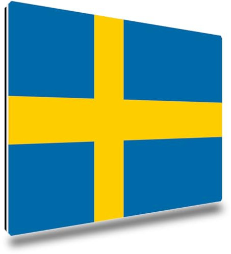 TRIOSK Kühlschrankmagnete Länderflaggen Magnet Flagge Schweden Länder Reise Souvenir Geschenk für Reiselustige Frauen Männer Weltenbummler Kühlschrank stark eckig groß 85x55 mm