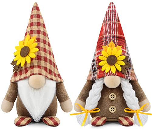 Godeufe Set di 2 Decorazioni Autunno Gnomi di Peluche Gnomo Home Decor per Casa Cucine