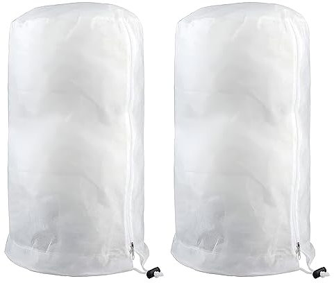 PUERHUACI 2 Pezzi Copertura Piante Inverno,Telo Copri Piante Antigelo,Telo da Sposa per Piante,Telo Antigelo per Piante,Telo Tessuto Non Tessuto per Piante con Coulisse e Cerniera, 80x60cm