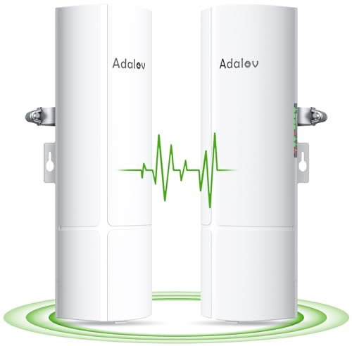 AdaLov Gigabit WLAN Bridge Outdoor CPE365, 5.8GHz Point-to-Point Wireless Bridge, 14dBi Richtfunk WLAN, 3KM Punkt-zu-Punkt-Netzwerk, für Kamera/Garage/Scheune/Gerätehaus, 24V PoE (CPE380)