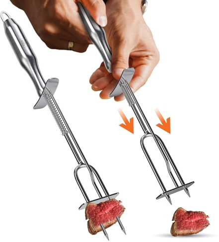 Fourchette Carve N Serve | Fourchette à découper en acier inoxydable | Fourchette de service | Fourchette de service | Fourchette de service | Fourchette de chef | Fourchette à viande durable |