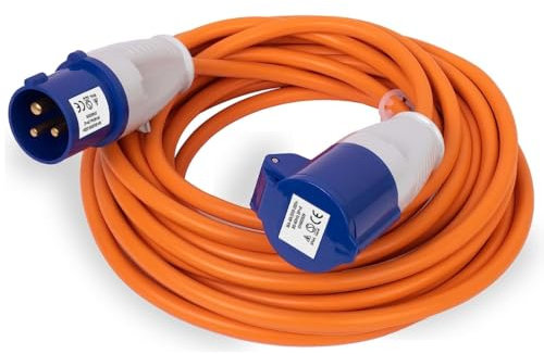 CONNEXION 10M 15M 25M Caravan & Camping Electric Hook Up Cable – 16A 240V Heavy-Duty Mains Extension Lead, Camping Hook Up Power Cable for Caravans, Campervans, Motorhomes (15m, 1.5mm)