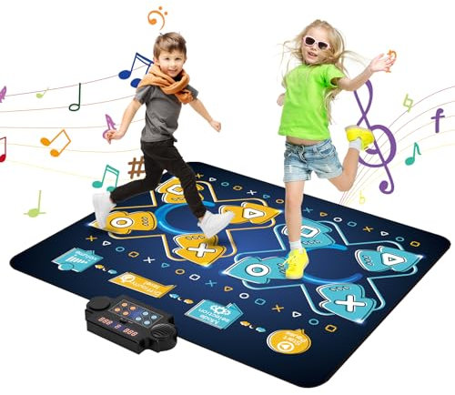 VEVOR Tanzmatte, 8-Tasten-Tanzmixer, Rhythmus-Step-Spielmatte, elektronisches Tanzpad mit Einzel-/Zweispielermodus, einstellbare Lautstärke, integrierte Musik, 8 Schwierigkeitsstufen