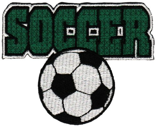 Soccer Fußball Aufnäher zum aufbügeln oder aufnähen Bügelbild Aufbügler für Kleidung gestickter Bügelpatch Applikation Ball Sport Fussball Patch Größe 8,5 x 6,8 cm