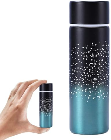 QYJMLH Taza Térmica de Acero Inoxidable,Taza térmica de bolsillo portátil,taza aislada al vacío,150ML Vasos de Cerveza de Metal, para Casa, Camping, Viaje, Bar, Picnic,Azul degradado