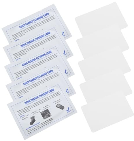 POPETPOP Cartes de Nettoyage pour Lecteurs de Cartes et Terminaux Pos et Protègent Pertes Lot de 10 PVC Blanches Éliminent la Poussière