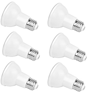 6-pack Par20 LED-lampa, 7 W (50 W motsvarande), 3 000 K (varmt vitt glöd), inte dimbar, CRI90 +, strålkastare glödlampa, 40 ° strålvinkel medium bas (E27), UL-Listed och energisjärnekvalificerad