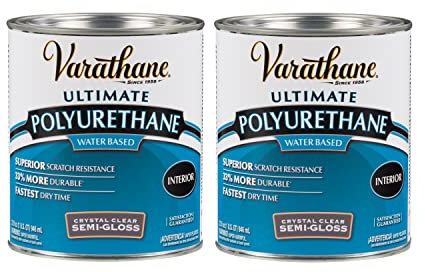 Varathane 200141H Water-Based Ultimate Polyurethane, Quart (2 Pack), Crystal Clear
