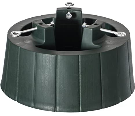 Gardenised Green Plastic Christmas Tree Stand with Screw Fastener