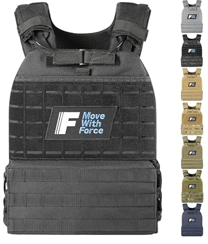 Force Fitness - Tyngd väst - Ultrahållbara och justerbara remmar - Inkluderar viktskivor i stål, förbättrar träningen hemifrån eller gymmet (2 kg, grön camo)