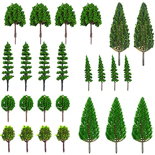 25Pcs Miniature Trees Model Trees for Handcrafts and Train Scenery