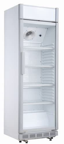 METRO Professional Réfrigérateur à Boissons/Frigo Vitré GSC2360C, Métal/Verre 62 x 64.6 x 193.5cm, 347 L, Froid Ventilé, 180 W, avec Serrure, Blanc