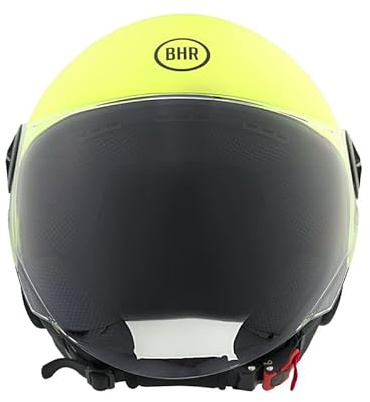 BHR hjälm Demi-Jet 832 MINIMAL, skoterhjälm godkänd ECE 22,06, lätt och kompakt, perfekt för staden och under sittbänken, fluo gul (matt), L