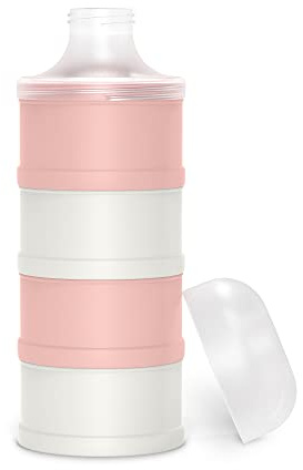 Suavinex, Dosificador de Leche en Polvo y Cereales. Con 4 Compartimentos, Boquilla y Cierre de Rosca. Apto Para Lavavajillas. Bonhomia, Color Rosa