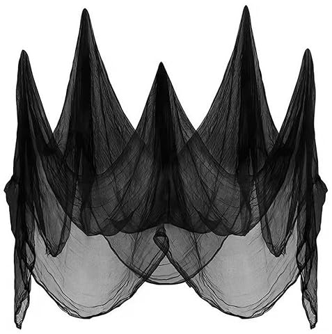 XPEX 1 Pezzi Panno Raccapricciante Di Halloween, Spaventoso Per Halloween,215X500Cm Cotone Poliestere Panno Spettrale Spaventoso Decorazioni Di Halloween Per Tende Porte Parete,Halloween Decorazioni