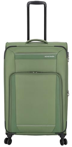 Kenorada Reisetrolley MEDON Trolley 4 Wheels | Leichter Koffer mit TSA Zahlenschloss | Weichgepäck Koffer Stoff mit Reißverschlus | Doppelgestänge (Green, L - 78 cm großer Koffer)