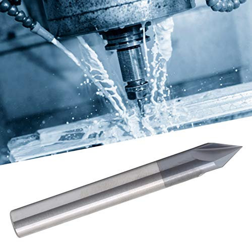 Kuuleyn Chamfer End Mill,Carbide Chamfer End,Chamfer Mill Mill 3 Flute 60° Milling Cutter Tungsten Steel CNC Carving Polishing Router Bit (D6*60°*50L)