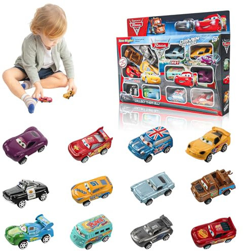 Set de Voiture Jouet Car, Mini Jouets Voiture, Petites Voitures, Jeux de Course, Jouets Lightning Cars Cadeau d'anniversaire pour Filles Garçons Enfants de 3 ans et plus, Racing Car Fans Give Aways