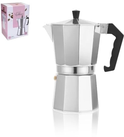 HOME SOLAZZIA Cafetera Italiana Aluminio, Cafetera Moka Inducción 6/9 / 12 Tazas (6 Tazas 300ML)