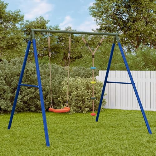 IKAYAA Altalena da Giardino Set da Gioco Giochi Giardino Parco Giochi Esterno con Supporto per Altalena,atalena a Disco