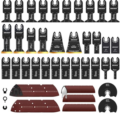 156PCS Multitool Blades Kit – Titanium Oscillating Tool Blades & Sanding Pads for Wood, Metal & Plastic | Quick Release, Universal Fit for DeWalt, Makita, Bosch, Milwaukee, Ryobi, Fein