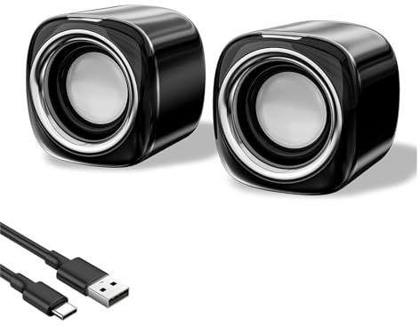 KASOHQEE Computer Speakers for Desktop PC,Mini Computer Speakers with Bluetooth,USB Powered 3.5mm Aux Speaker for PC,Laptop,Tablet