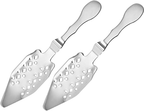 STOBAZA 2 piezas Cuchara Absenta Acero Inoxidable Multifuncional para Bar Cuchara Colador con Diseño para Filtro Azúcar para Hogar y Reuniones