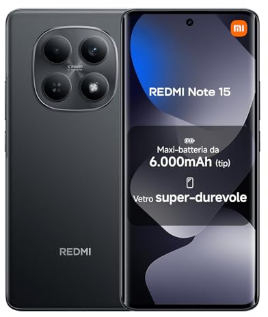 Xiaomi REDMI Note 15, Smartphone 8+128Go, Batterie Longue autonomie 6000mAh, Résistance à l'eau IP64, Appareil Photo Ultra-Net 108 Mpx, Écran FHD+ de 6,77, Noir, Garantie 2 Ans, Chargeur Non Inclus