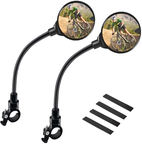Rétroviseur de Vélo Rotatif à 360° Arrière Bike Miroirs Réglable Miroirs de Vélo Sécurité pour le Vélo de Route de Montagne Moto Bicyclette 2 Pièces