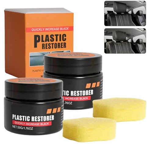 2 Pcs Bálsamo Recolorante de Cuero,Nutre e Hidrata Todo Tipo de Pieles con Esponja,Restaurador De Salpicaderos Coche De Interior,Protección UV Kit De Reparación De Arañazos Para Mayoría Vehículos