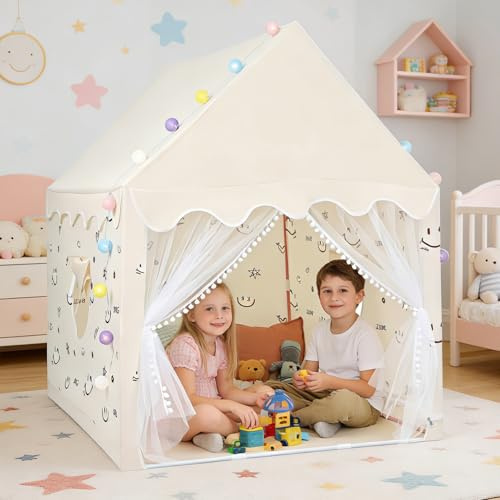 Maxetodo Tienda de Juegos Infantil de 120×100×130 cm con Luz LED e Ventanas