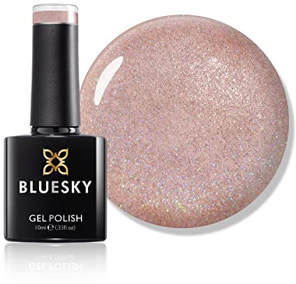 Bluesky Gel Nail Polish, Wish Upon A Star Ch03, Pink Glitter, Long Lasting, Chip Resistant, 10 ml (Requires Drying Under UV LED Lamp)
