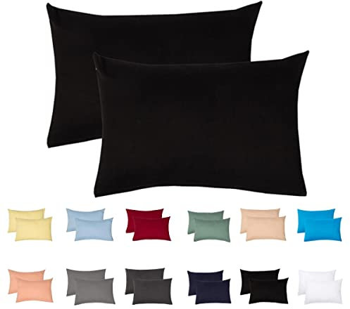 Livessa 2er Set Kissenbezug 40x60 aus%100 Baumwolle Jersey Stoff, Kissenbezüge, 40x60 mit Reißverschluss, Kopfkissenbezug 40x60 cm, Kissenhülle, atmungsaktiv, Oeko-Tex Zertifiziert, Pillow Cover