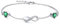 Qings Infinity May Birthstone Bracelet 925 Sterling Silver Emerald Green Infinity Bracelets with 2 Green Heart Cubic Zirconia Charms Valentine's Day Birthday Birthstone Jewellery Gift for Women