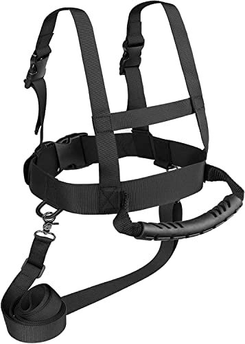 Cordes de Protection pour Enfants Harnais de Ski Entraîneur pour l'Absorption des Chocs et le Contrôle de Vitesse pour le Patinage, le snowboard et le roller, en nylon, noir, 20x20.5x6cm.