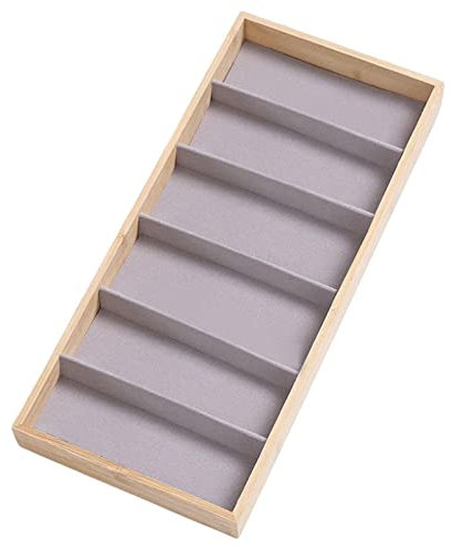 astound Vassoio per occhiali da sole per cassetto, 6 Grids Eye Glass Organizer in legno – Vetrina per occhiali per riporre gioielli per uomo e donna