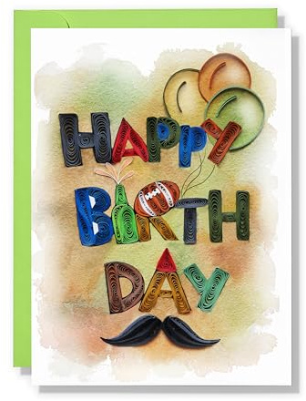 QUILLCRAFT Father's Day Card, Happy Birthday Card, Dad Quilling Card for All Occassions, Golf, Fishing, Hero, Toolbox, Artful Quilled Card for Him, Husband, Daddy, Grandpa, Grandfather (Dad)