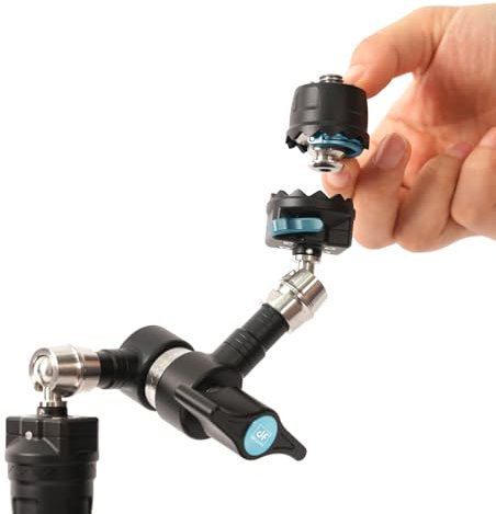 Soporte de cámara Magic Arm - Brazo articulado de Acero Inoxidable con liberación rápida, Pines antitorsión y Engranaje de Roseta para cámara, proyector, Monitor (7 Pulgadas)