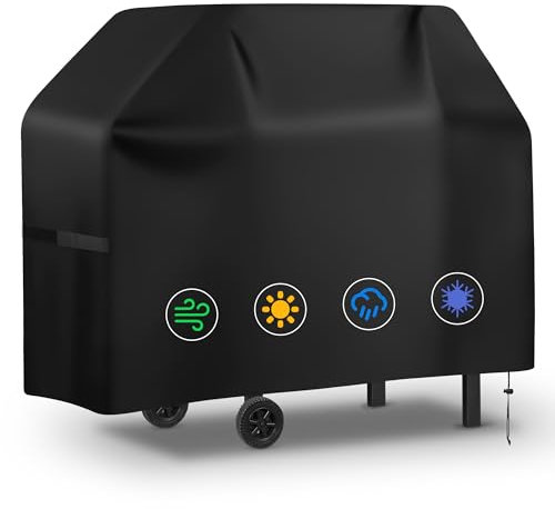 Grillabdeckung Wetterfest, 420D Grill Abdeckung, wasserdichte Grillabdeckung für Gasgrill, Balkon, Reißfest BBQ Cover Schutzhülle Abdeckhaube Grillhaube Abdeckplane Gasgrill-Schutz(132 * 66 * 109cm)