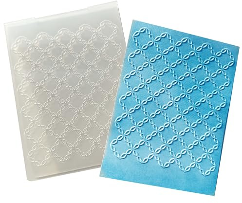 arriettycraft Grid Plaid Plastic Embossing Folders for Card Making Chain Diamond Sqaure Scrapbooking Plastic Template Photo Album Card Paper Handmade DIY Craft Decoration Template Molds