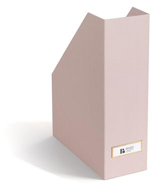 BIGSO VIKTORIA Stehsammler mit Beschriftungsetikett – Zeitschriftensammler aus 100 % recycelter Faserplatte und Papier – Stehordner für Akten, Dokumente oder Zeitschriften – rosa