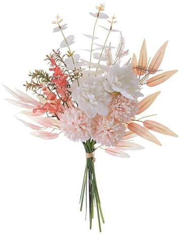 pclapora Flores Artificiales, Ramo de Flores Artificiales, Ramo Artificial Champán, Ramos Preservadas, para Boda, Dama de Honor y Decoración, Ramillete de Flore