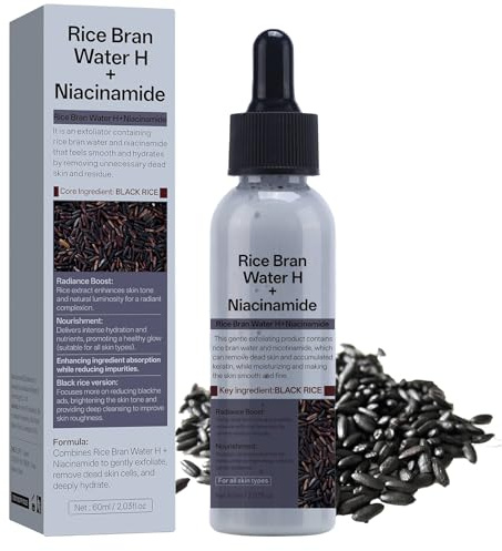 Peel Shot Glow Black Rice Peeling Ampulle, Peeling Gesicht mit Schwarzem Reis, abgestorbene Hautzellen, Mitesserentferner für alle Hauttypen, Gesichtspeeling Hautpflege, PeelingPflege für Frau, 60 ml