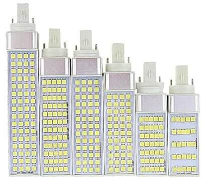 JrEam Bombilla LED de maíz PL, Foco, G23, G24, E27, 5 W, 7 W, 9 W, 11 W, 13 W, 15 W, 85 V-265 V/CA, con Enchufe Horizontal(White,G23 11W)