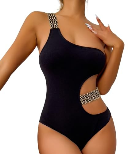Trajes De Baño Mujer Ropa De Baño Bañadores con Aros Bikini Bañador Reductor Efecto Faja Señora Mayor Bathing Suit for Women Reductores Natacion Vientre Plano Negro Triquini Trikini Deportivos Sexy