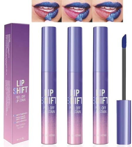 3-Pack Peel Off Lip Stain Set, Nude Red Pink Matte Long Lasting Waterproof Lip Liner Tattoo, Transfer-Proof Lip Stains for Women & Girls